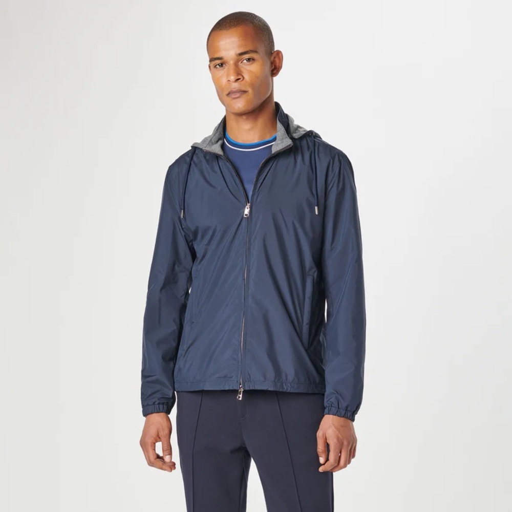 Bugatchi navy Windbreaker with Detachable Hood